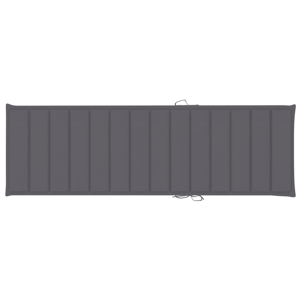 Transat chaise longue bain de soleil lit de jardin terrasse meuble d'extérieur 2 places avec coussin acacia solide et acier 0