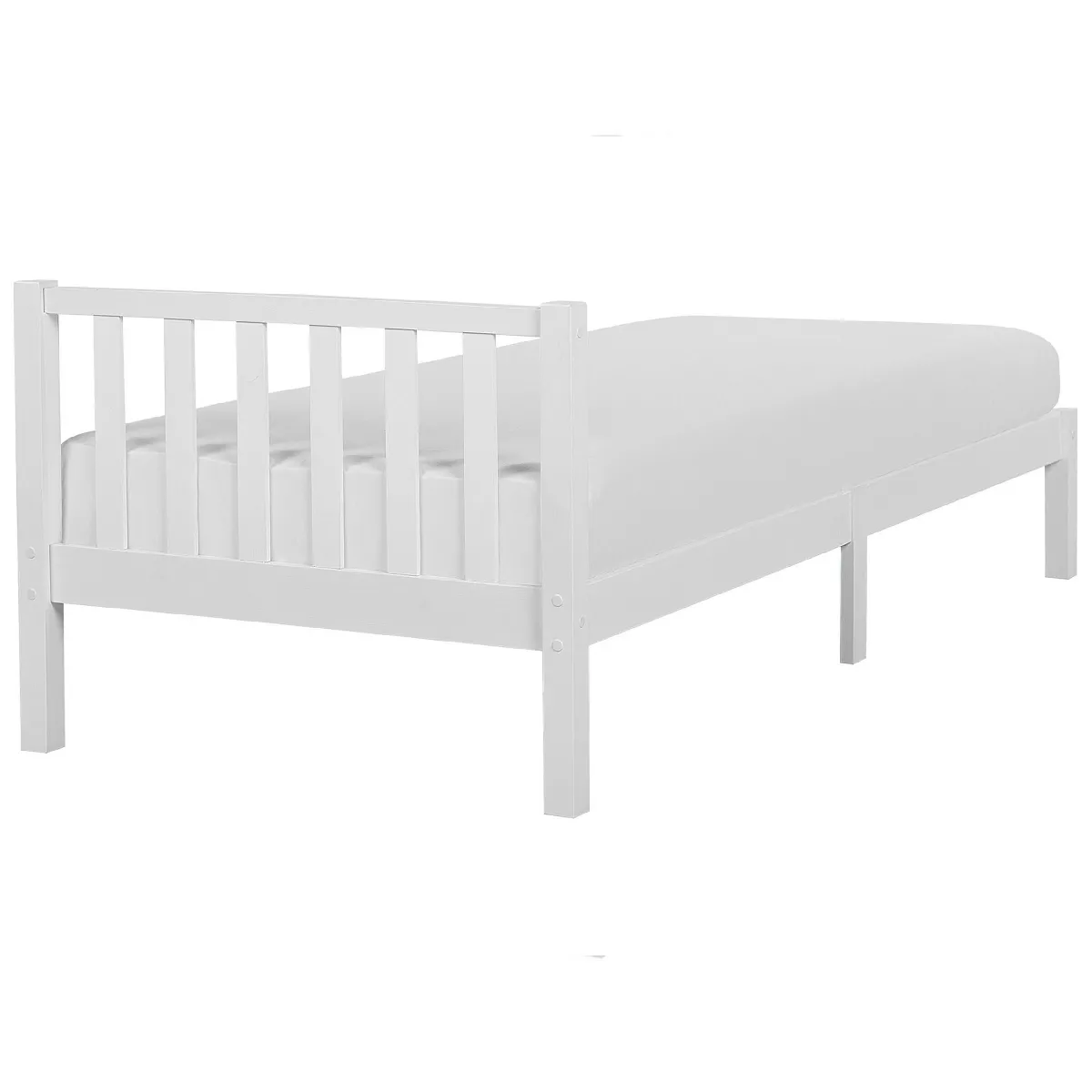 Beliani Lit avec sommier FLORAC 90x200 cm - Bois Blanc