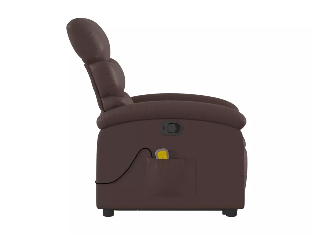 Fauteuil inclinable massant Marron Similicuir