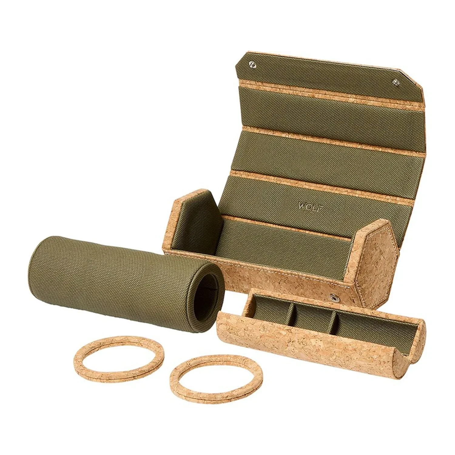 Wolf Cortica Hexagon Watch Roll 3 ure Beige Træ 668361