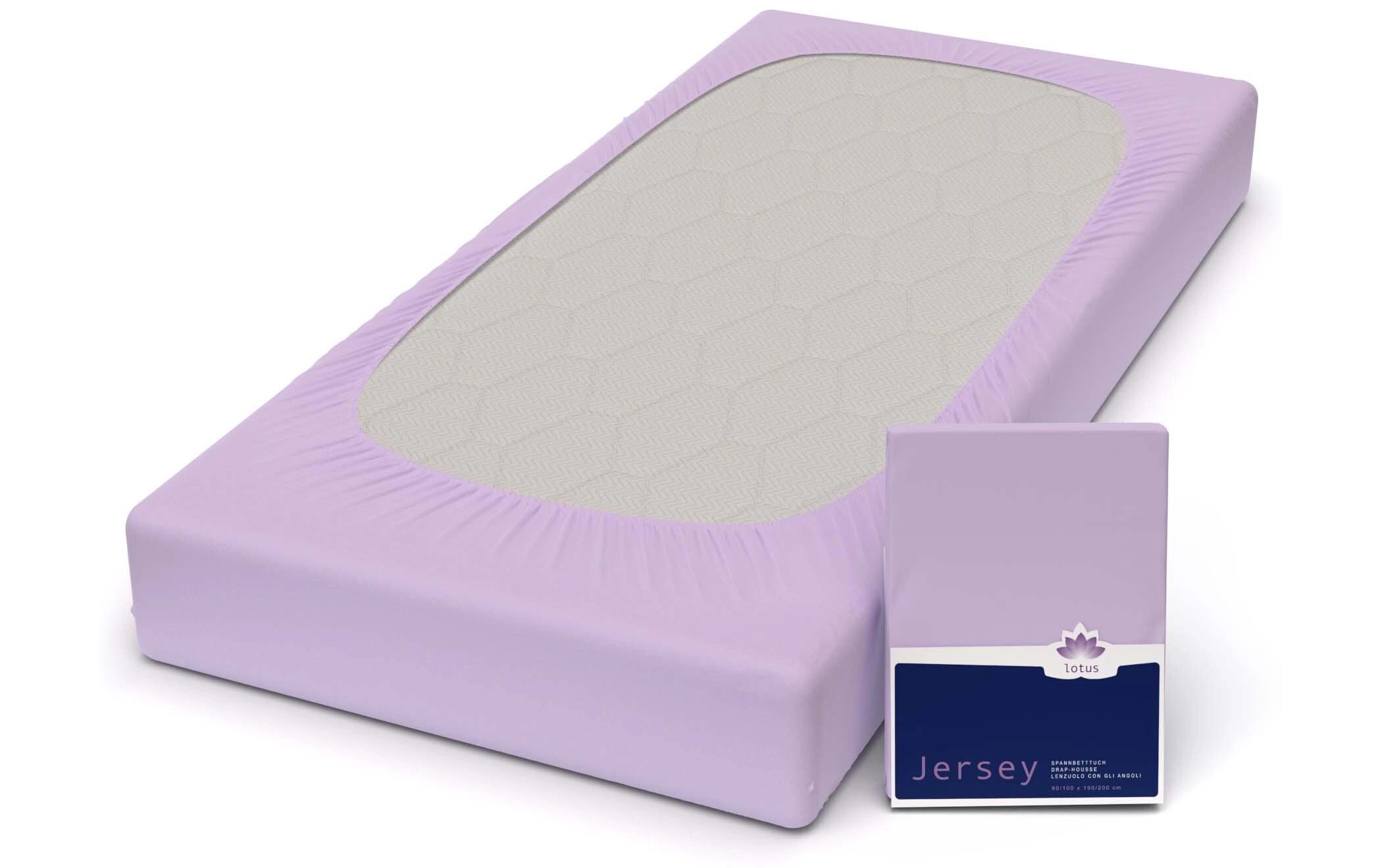 Fixleintuch Jersey Comfort 140-160 x 200 cm, LilaJersey Spannbetttuch aus 100% Baumwolle