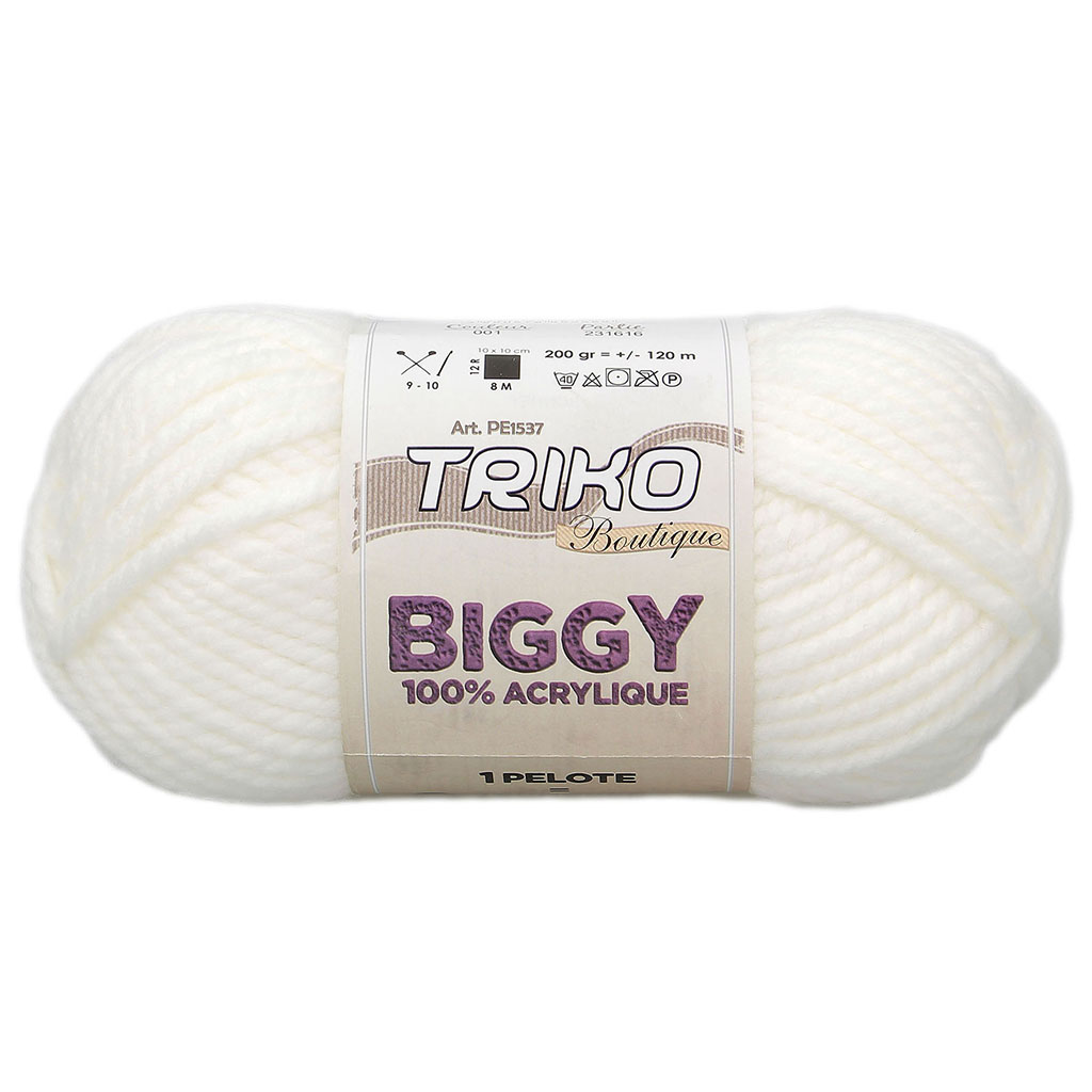 Pelote de laine BIGGY blanc 200g