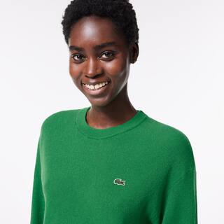 Pull femme Lacoste col rond en laine Pullovers - Vert - Lacoste - Femme