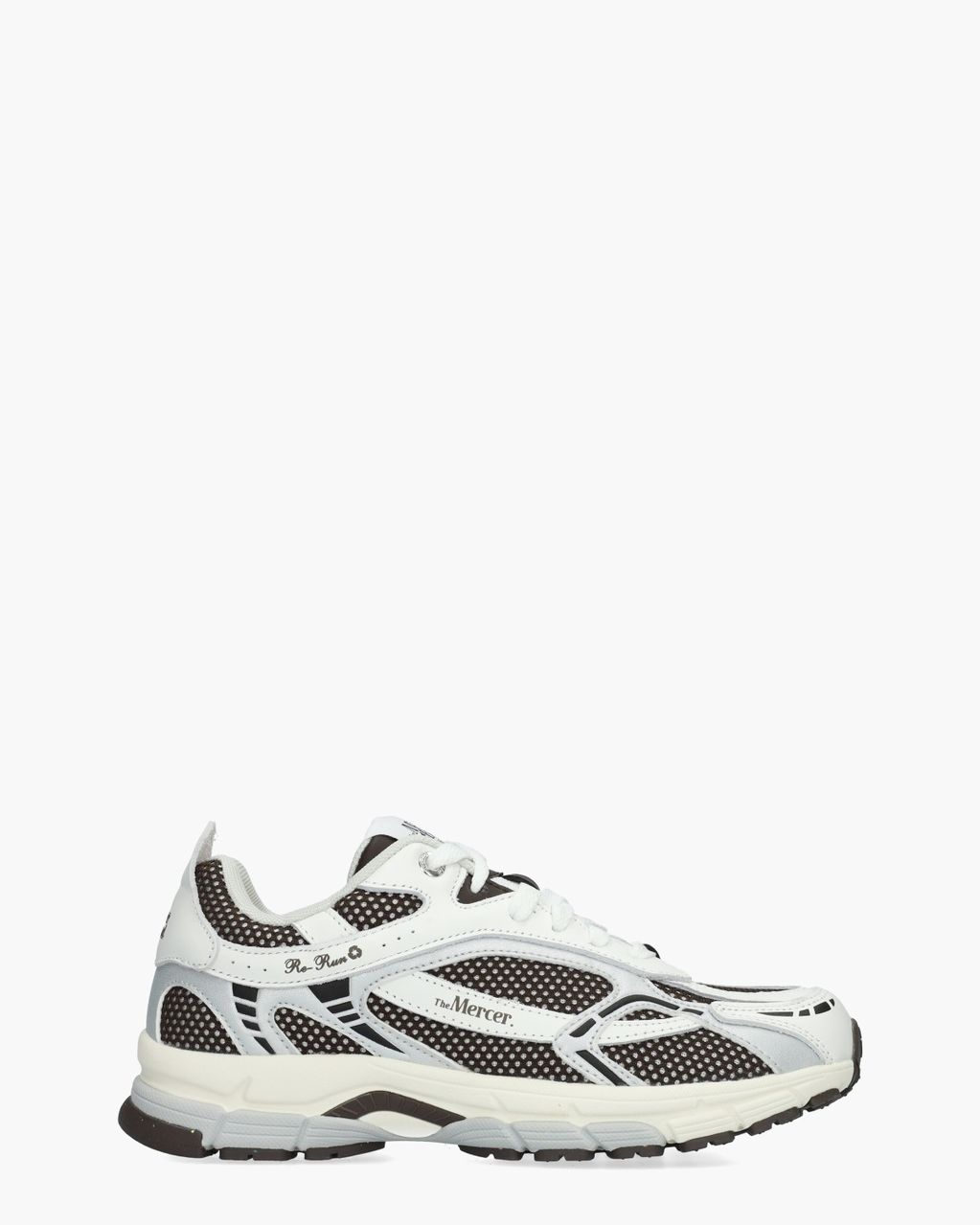 Mercer Amsterdam The Re-Run Donkerbruin/Wit Damessneakers