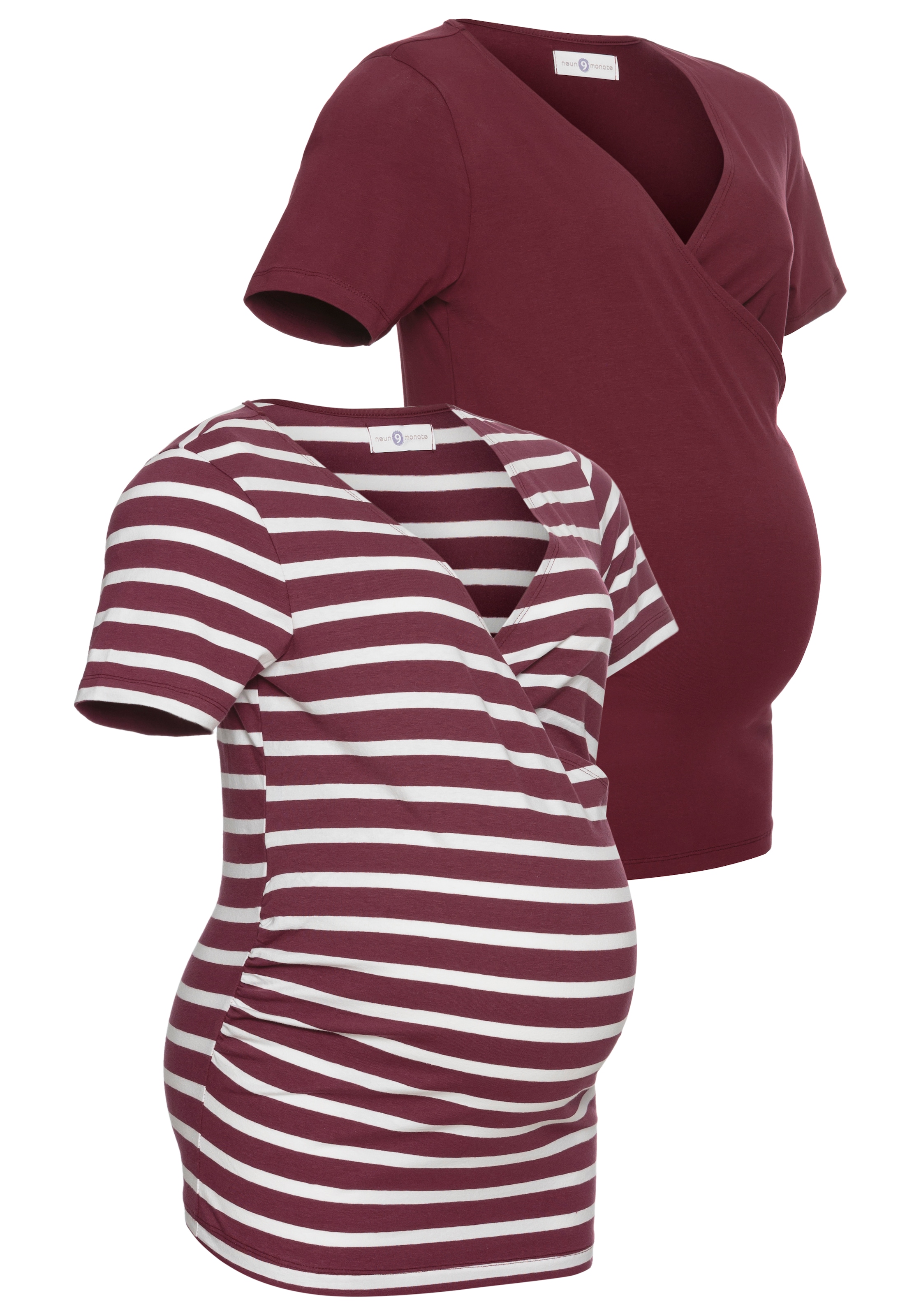 Neun Monate Umstandsshirt », 2er Pack T-Shirts für Schwangerschaft und Stillzeit«, 2 Stk. , für bequemes Stillen
