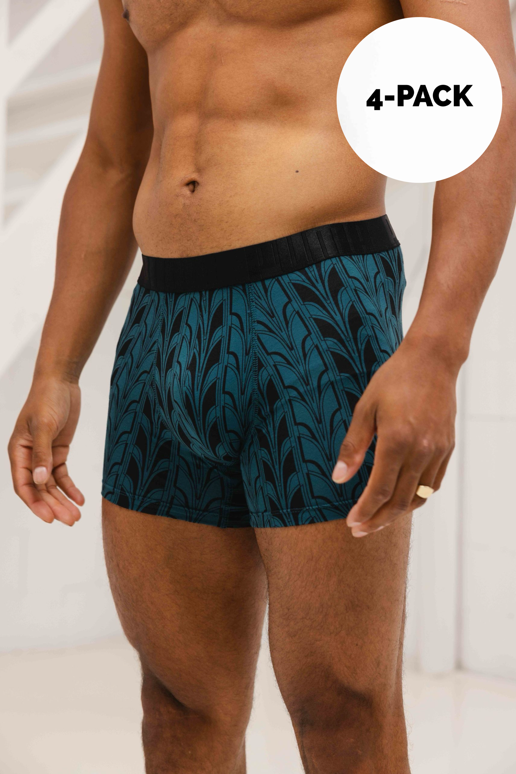 Puma Terrace Print Boxershort 4-Pack Heren Groen