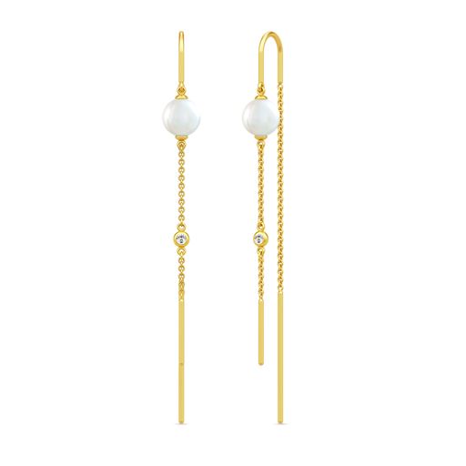 Julie Sandlau Ariel Øreringe, Gold/White Pearl