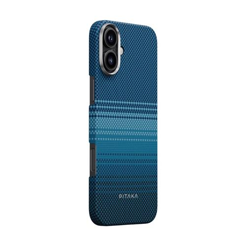 iPhone 16 MagEZ 5 Fushion Weaving MagSafe Aramid Schutzhülle (KI1601M) - Moonrise (Blau / Schwarz)