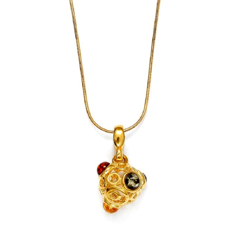 Collier doré ambre mix