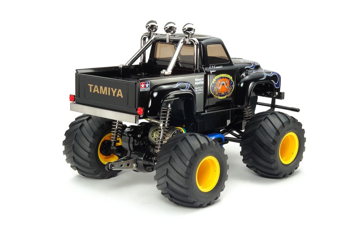 Monster Truck Midnight Pumpkin X-SA, RWD, ARTR, 1:12<br>Vormontierter Tamiya Midnight Pumpkin «Black Edition» Monstertruck