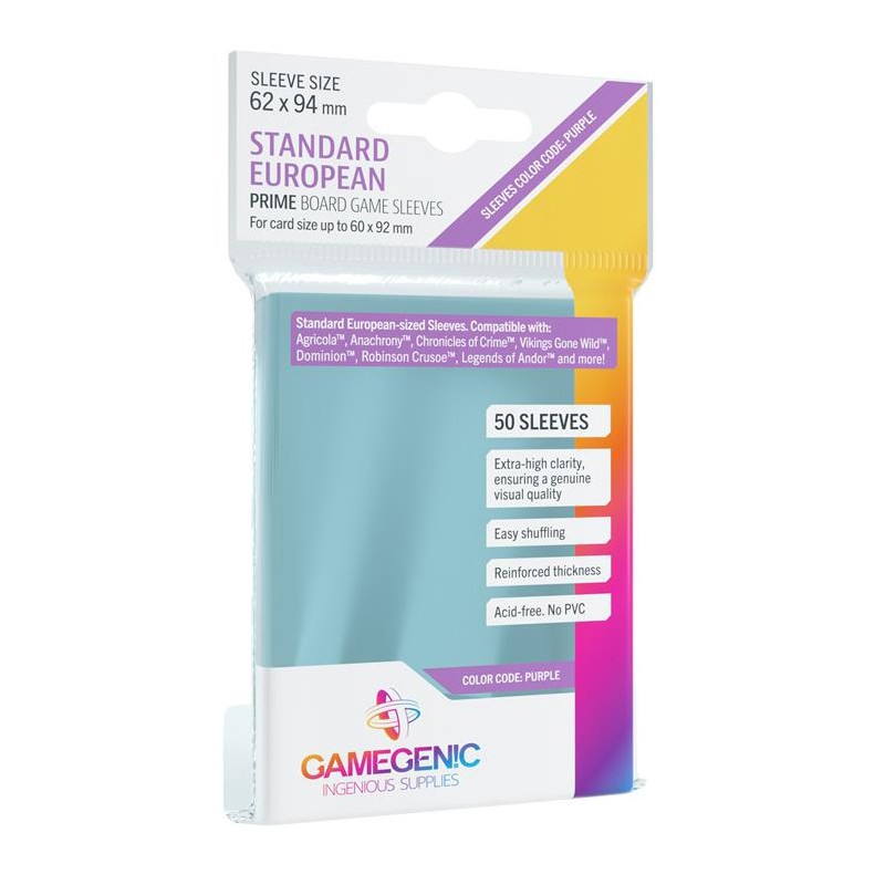 Protège cartes - Gamegenic - Standard Européen 62x94 - 50 sleeves