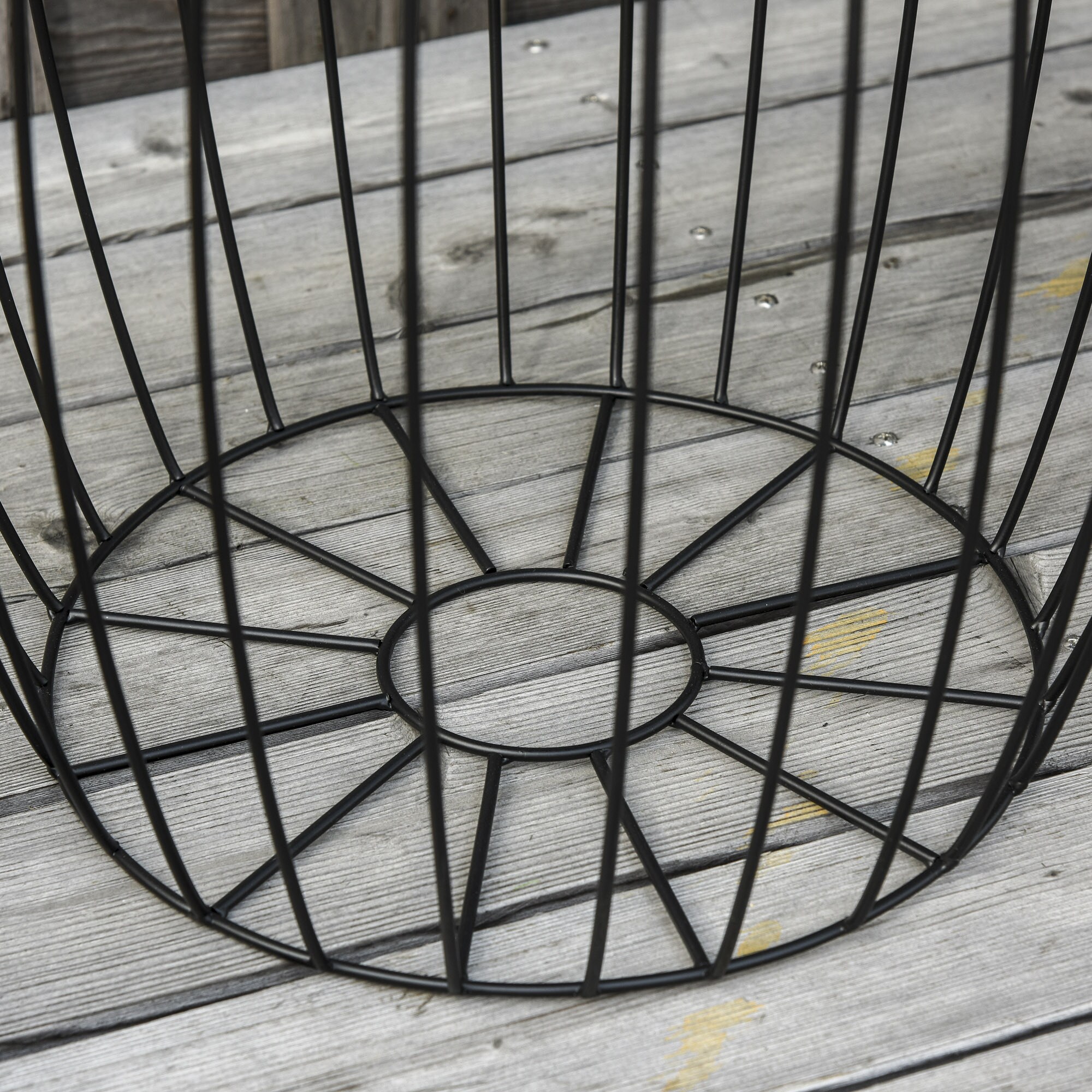 Outsunny Beistelltisch-Set mit Drahtgestell schwarz Ø38 x 41H cm