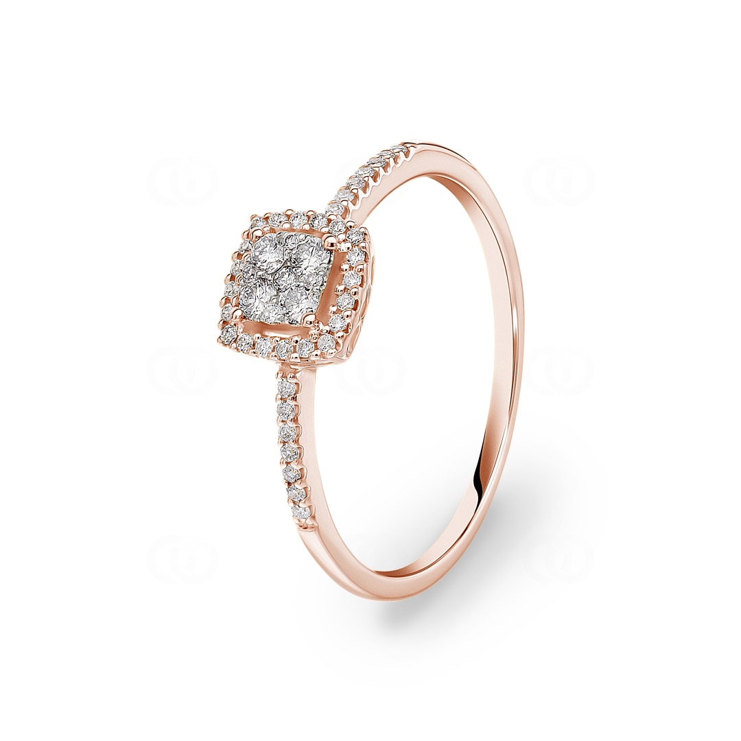 0.21 Karat Diamantring 750/18 K Roségold