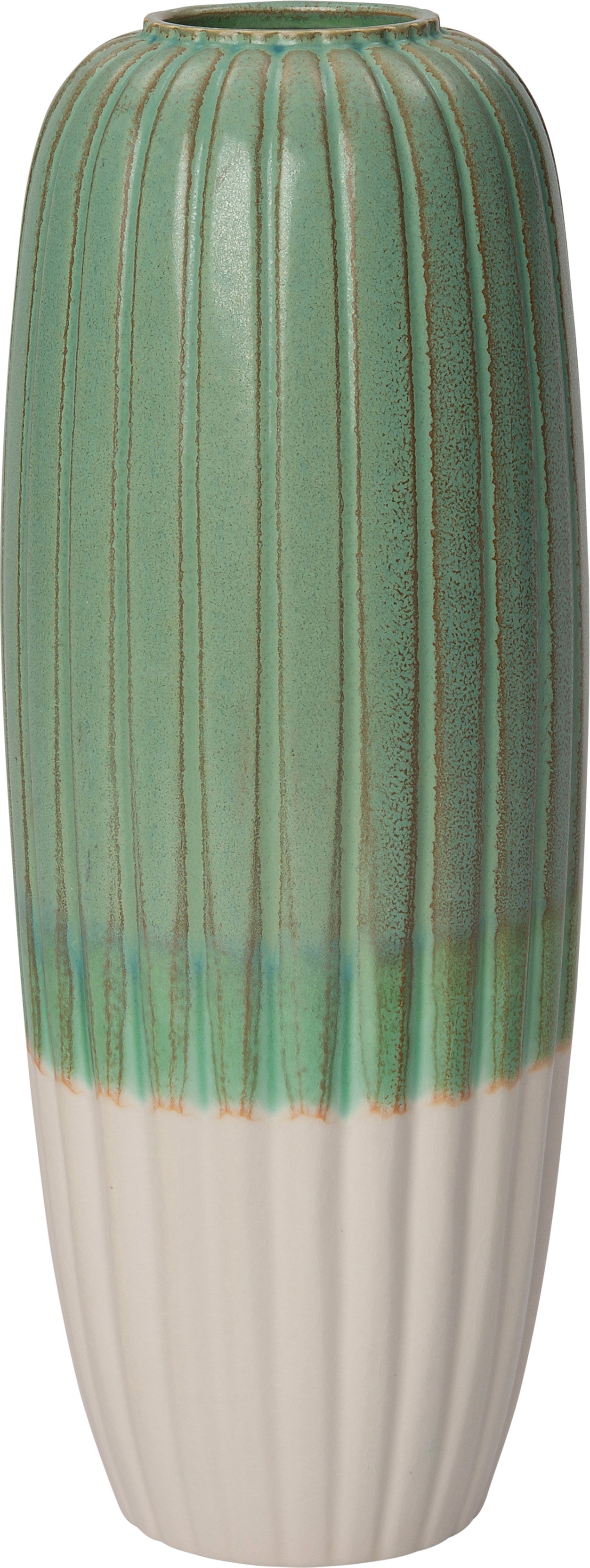 Intratuin vaas Vaxjo groen/wit D 18,5 H 50 cm
