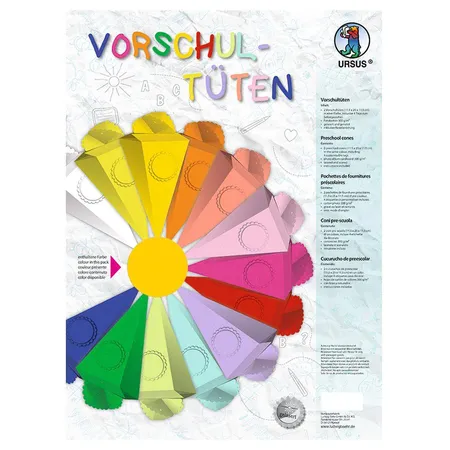 URSUS Vorschultüte zum Selbstgestalten, 2 Stück, sonnengelb