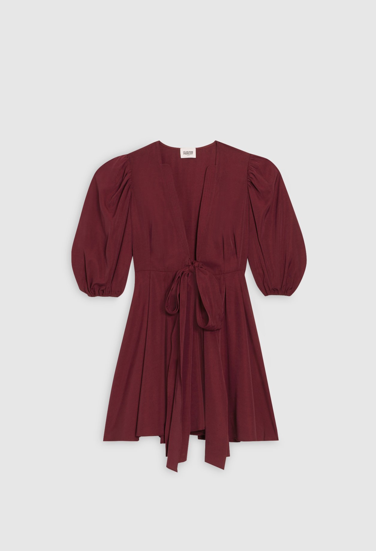 Robe bordeaux courte cache c&oelig;ur