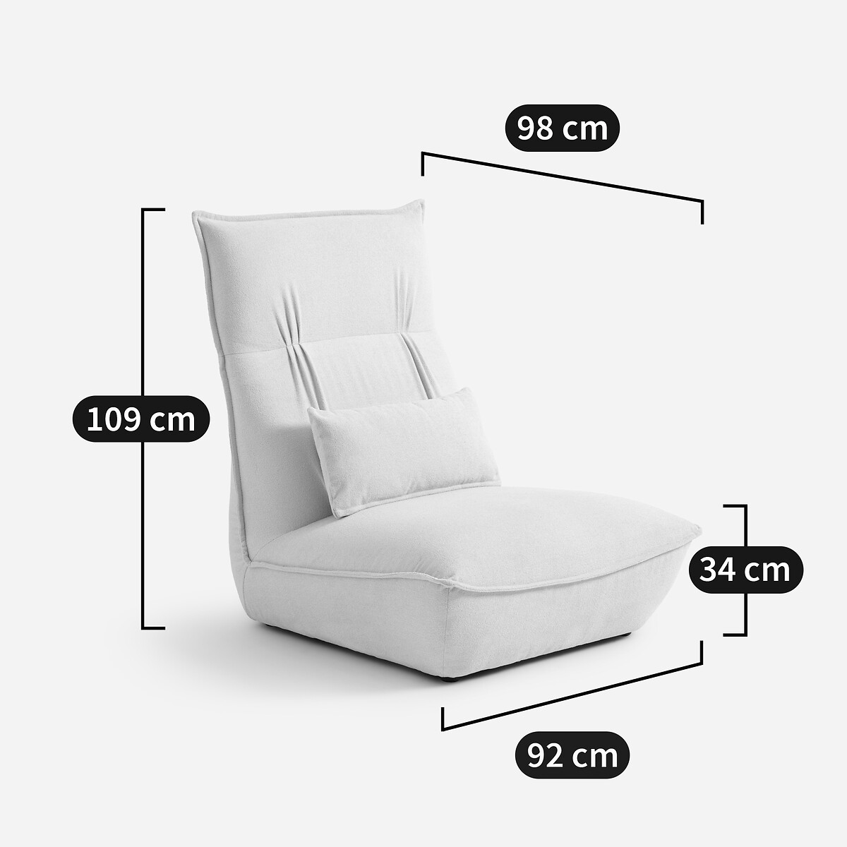 AM.PM<br>Poltrona de chenille com encosto de cabeça ajustável Paol