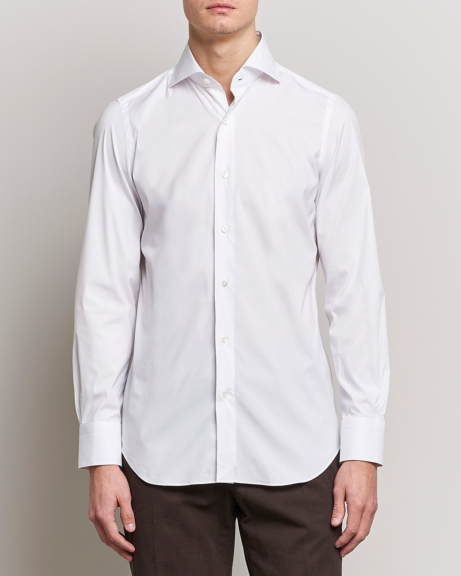 Finamore Napoli Milano Slim Fit Stretch Shirt White