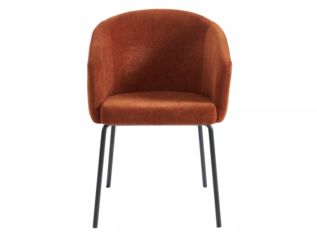 Lot de 6 chaises avec accoudoirs en tissu et métal - Terracotta - MORONI de Pascal MORABITO