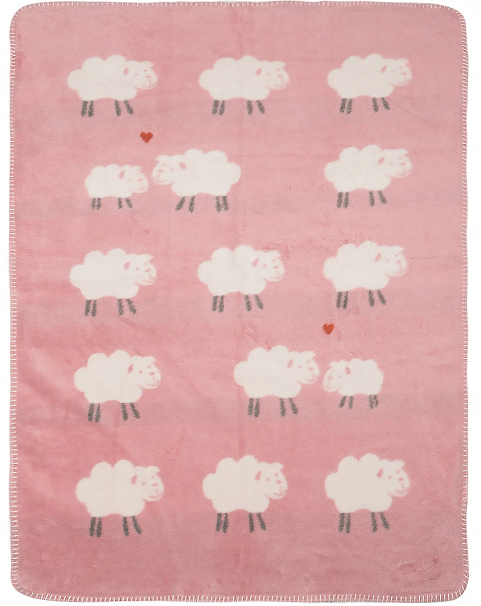 Babydecke MILA - SCHAFE (75x100) in rosa