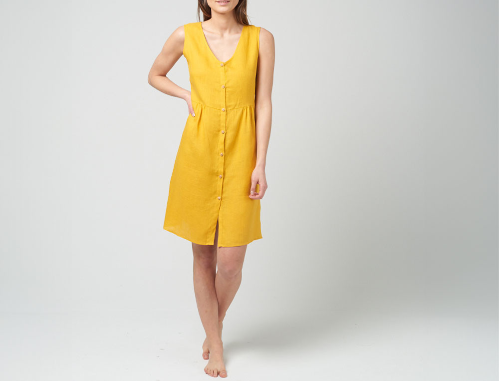 Robe jaune-Jour de plage