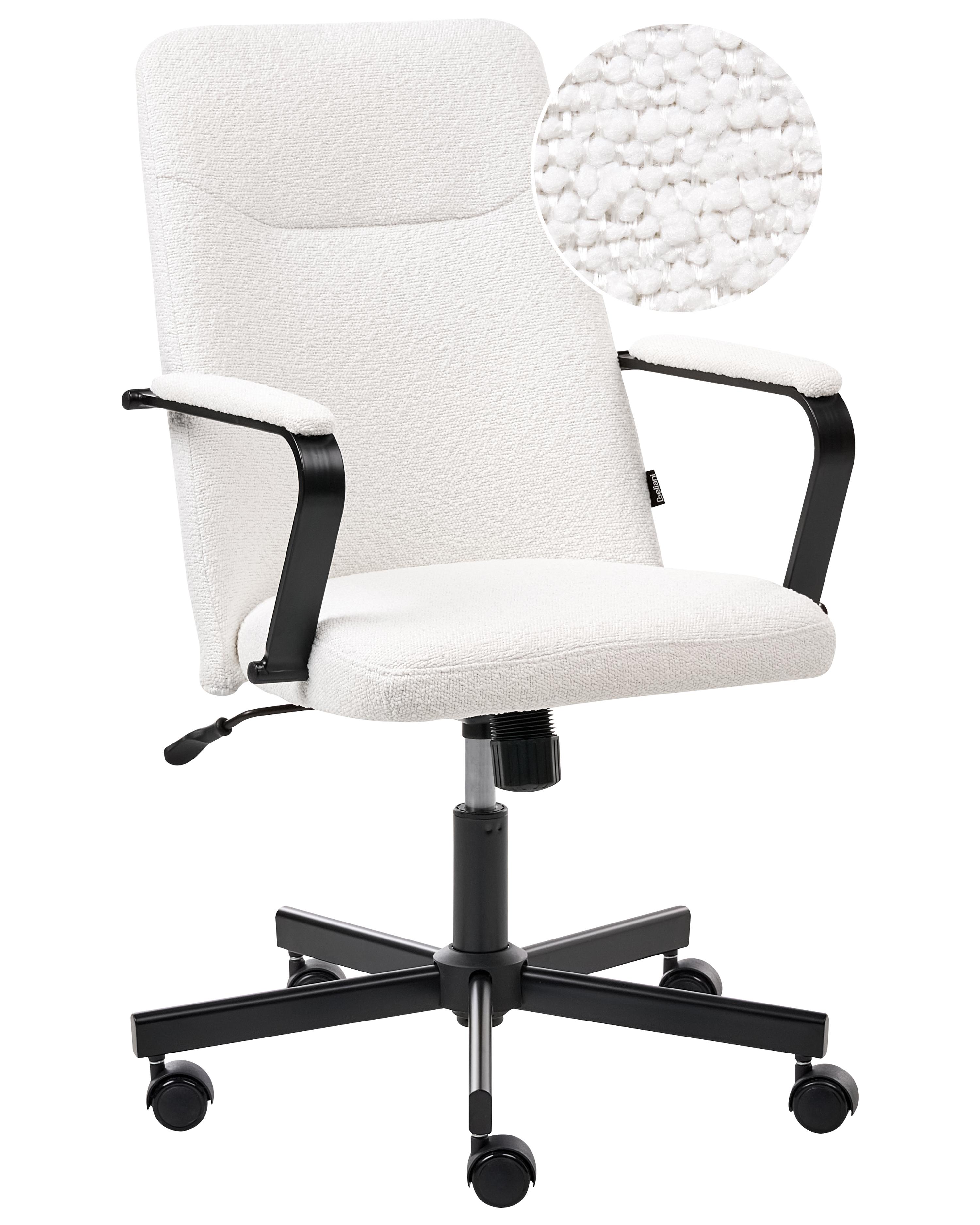 Bureaustoel CAROGA Bouclé Wit