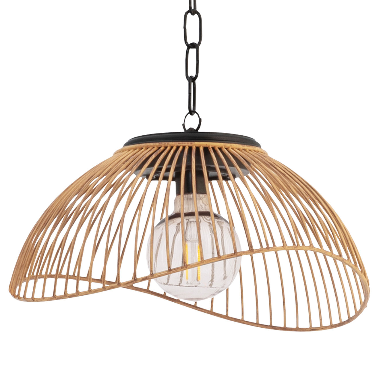 Pratik Garden Lampe solaire filaire Effet Rotin noir/beige - D.30x76 cm