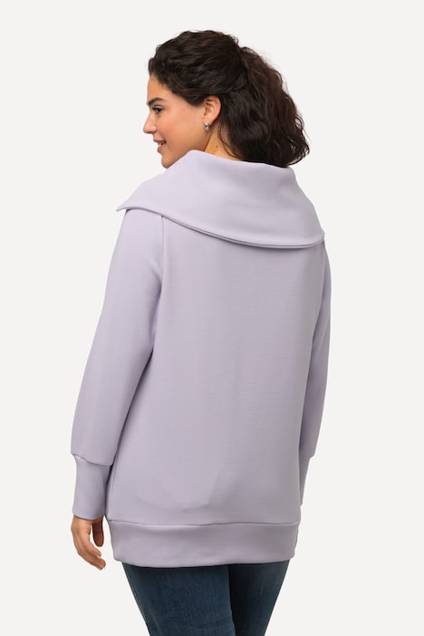 Troyer, Querrippen, Stehkragen, Zipper, Langarm