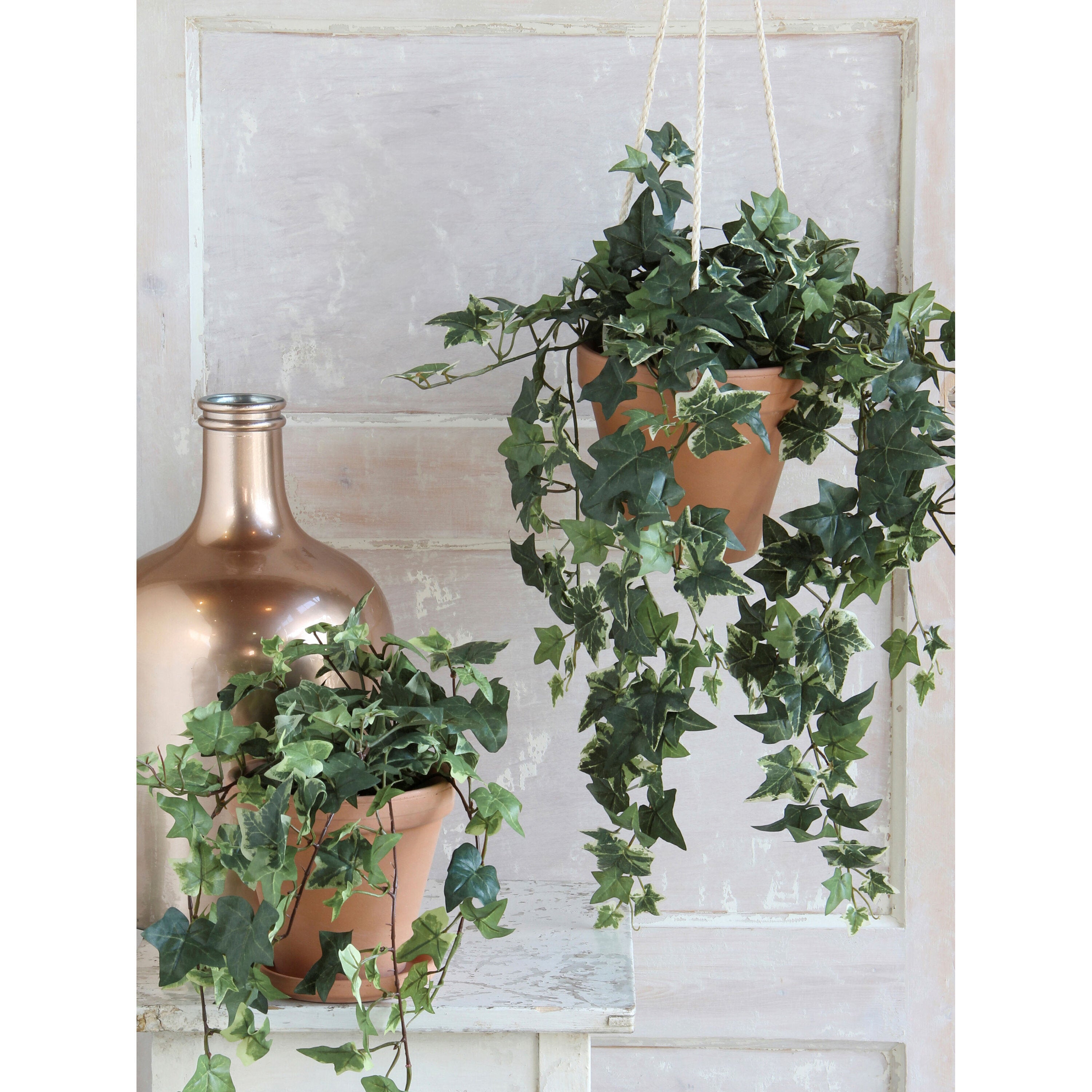 Mica Decorations Hedera hangend groen bont - l129xb30xh20cm