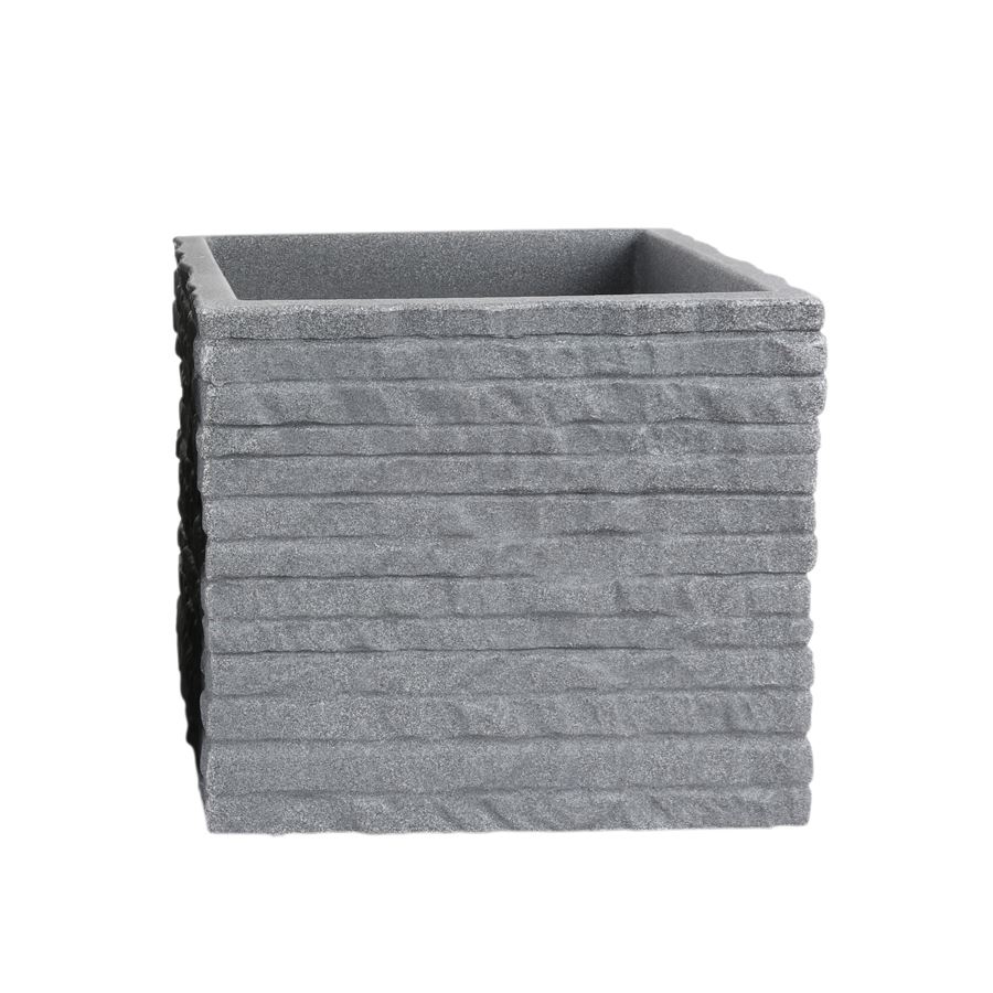 Kubus Ziegel-Pflanzkübel 27x24x27cm Grau