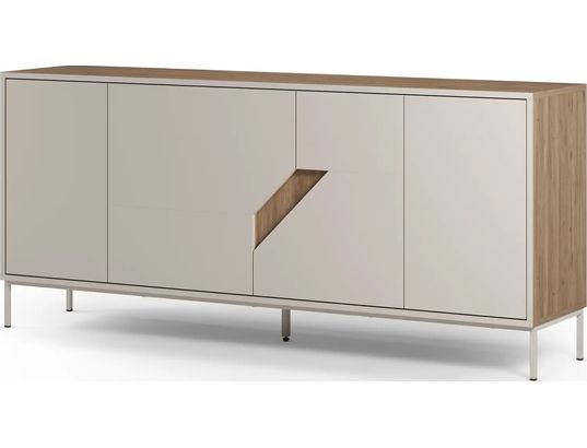 CONCEPT1 - Bahut Lilou 4P chene creme 180 x 40 x h80cm