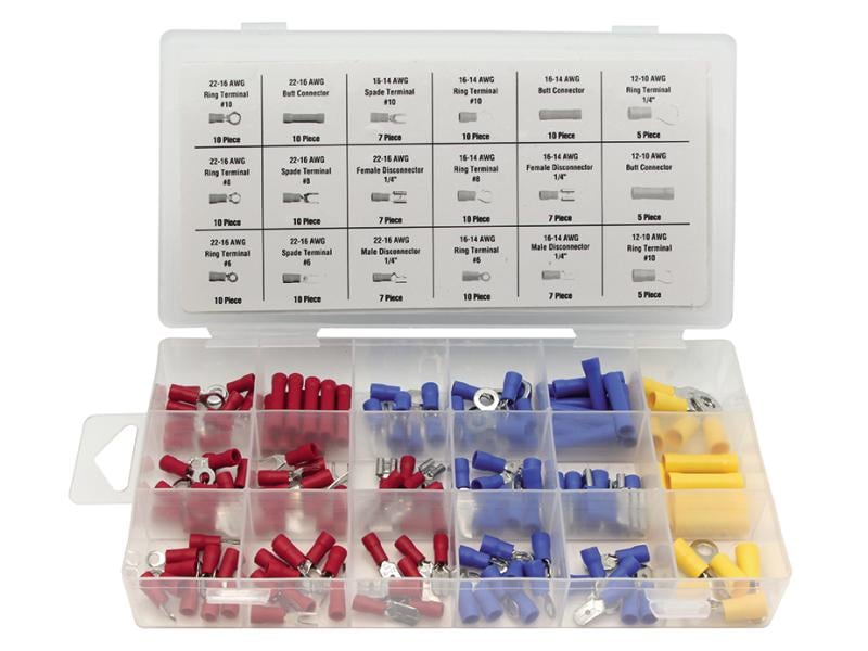 Perel Quetschverbinder-Sortiment HAS05 Rot/Blau/Gelb, 1 Stü Quetschverbinder-Set, 150-teilig