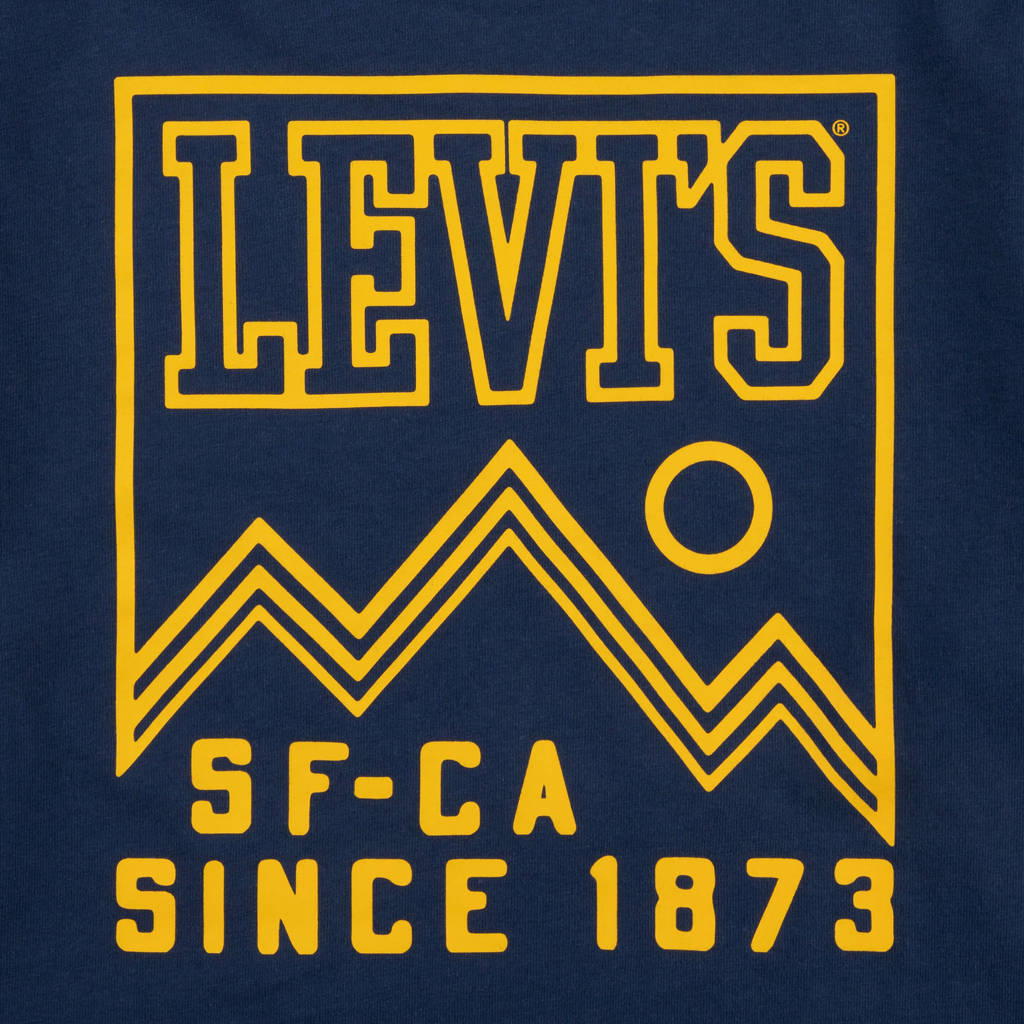 Levi's longsleeve HIGH PEAKS met backprint donkerblauw