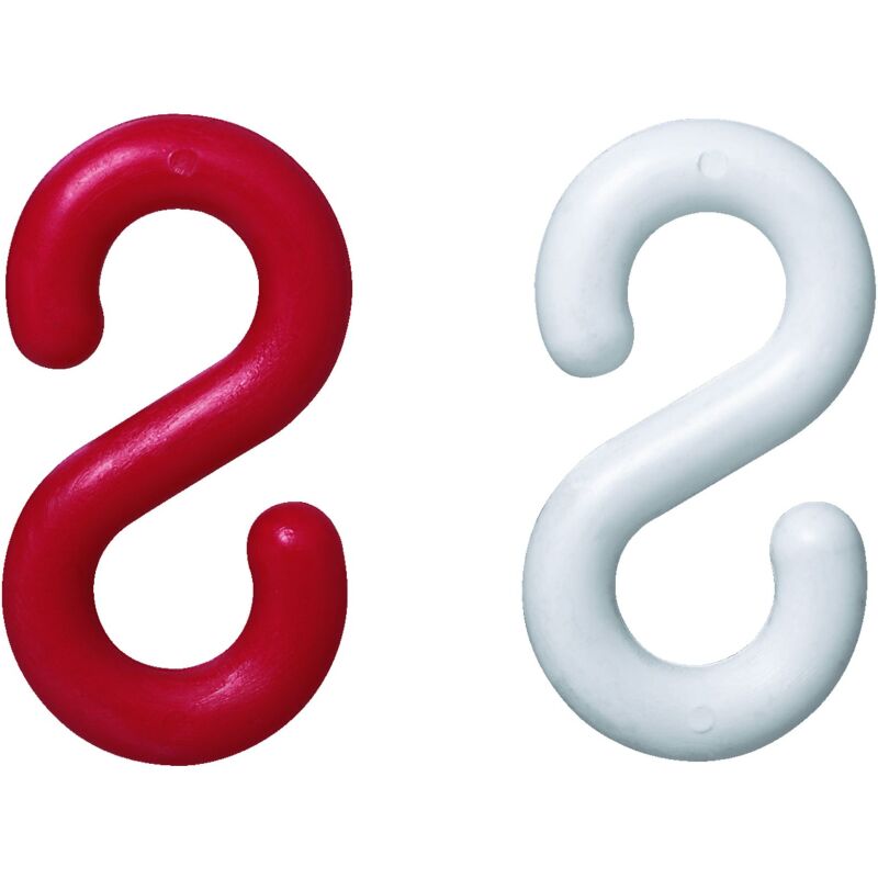 Chaîne plastique 8 mm rouge/blanc - sachet de 5 m