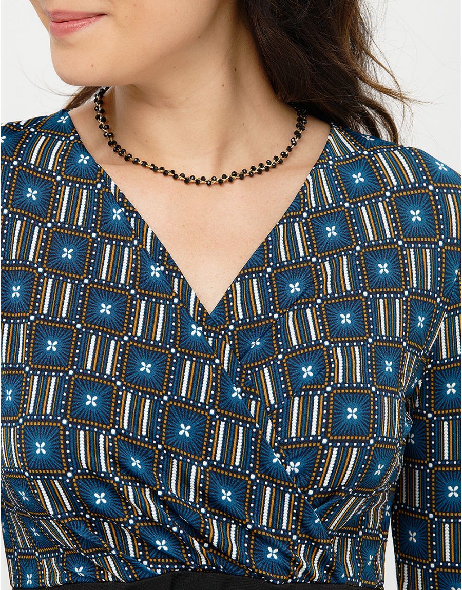 Robe cache-coeur bleue