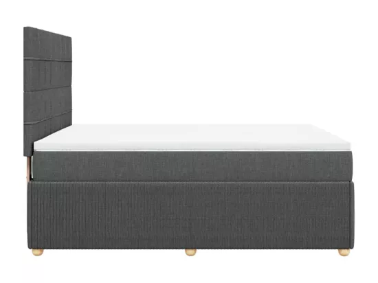 Sommier à lattes de lit avec matelas Gris foncé 140x190cm Tissu