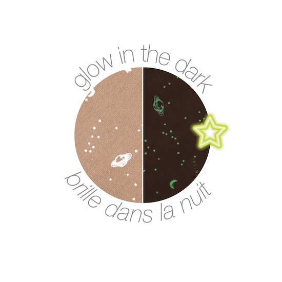Lapidou couverture doudou lapin - Glow in the dark   Moka        de               Nattou