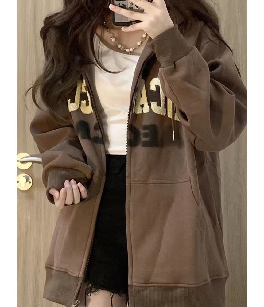 Eiffekee - Hoodie met rits en letters