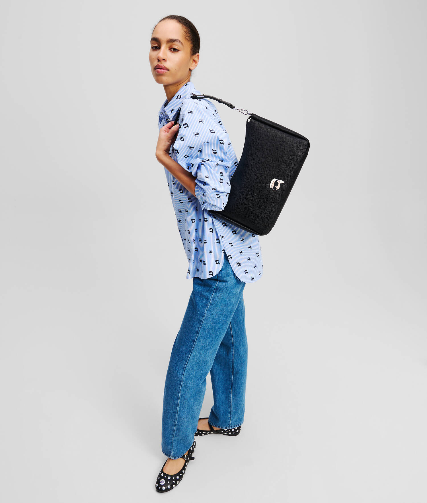 SAC PORTÉ ÉPAULE IKON GRAINÉ - Noir