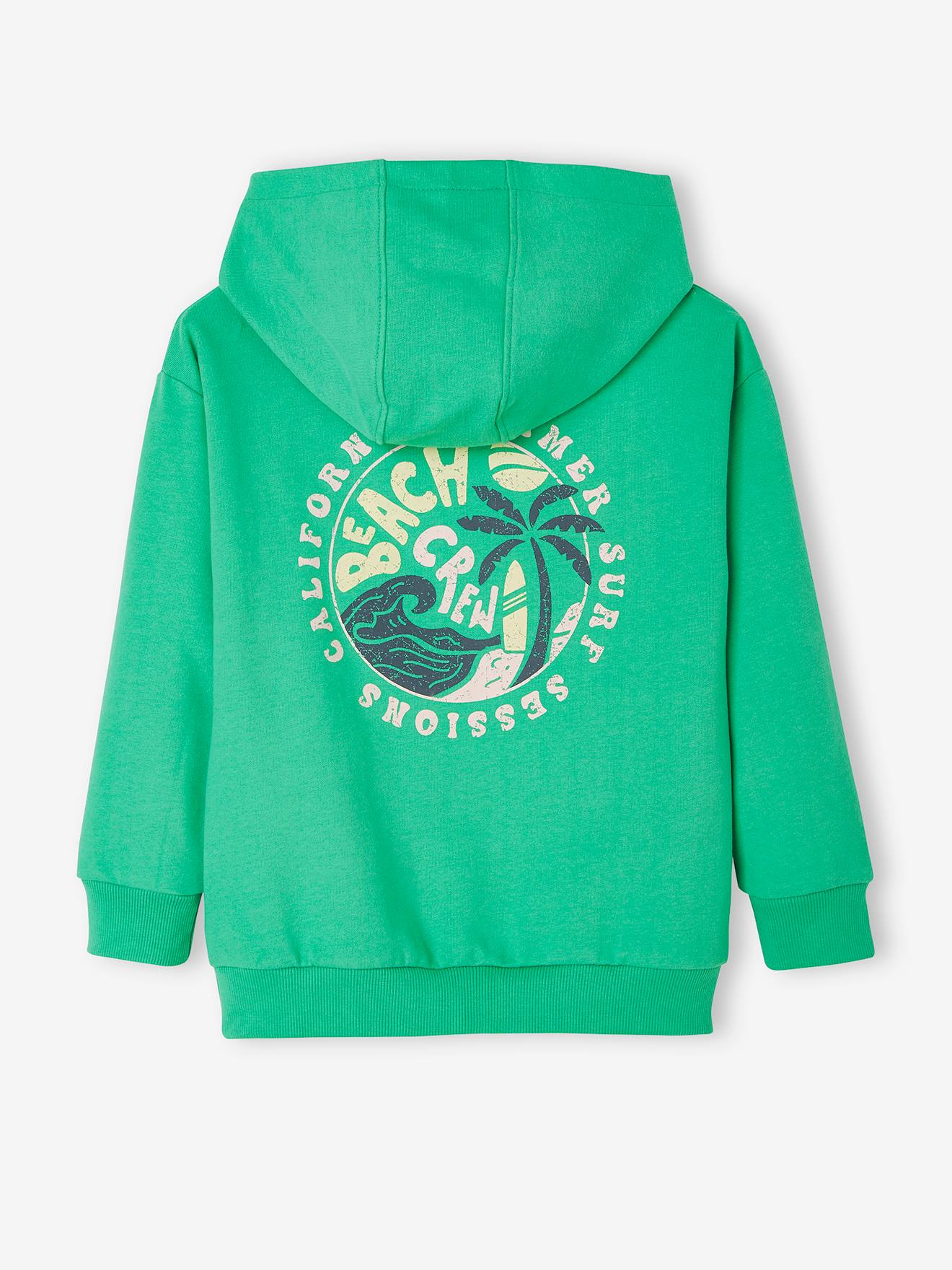 Moletom verde com estampa gigante nas costas para meninos