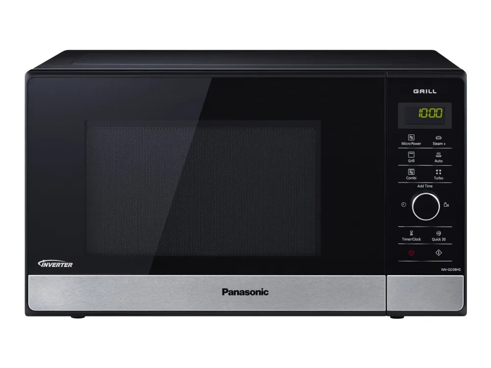 Panasonic NN-GD38 - Mikrobølgeovn med grill - 23 liter - 1000 W - rustfrit stål/sort