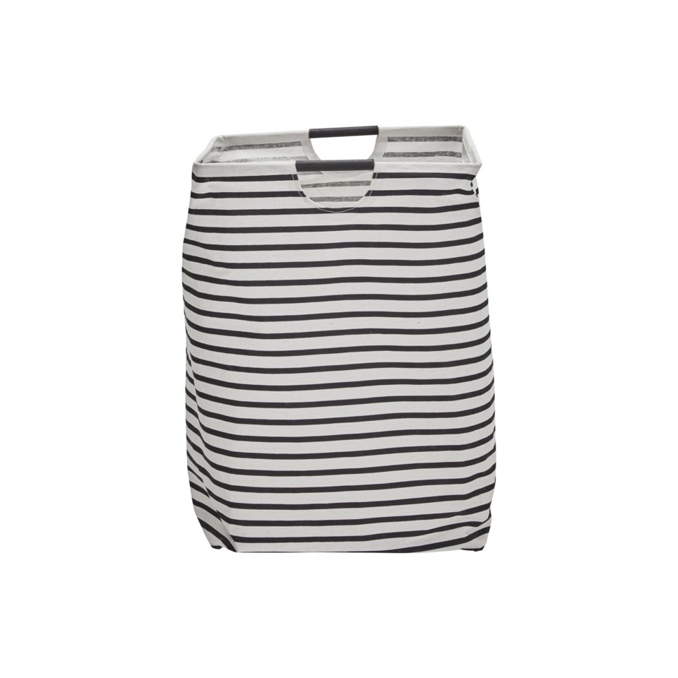 House Doctor - Vasketøjspose, HDstripes - Sort/Hvid - l: 40 cm, w: 40 cm, h: 60 cm