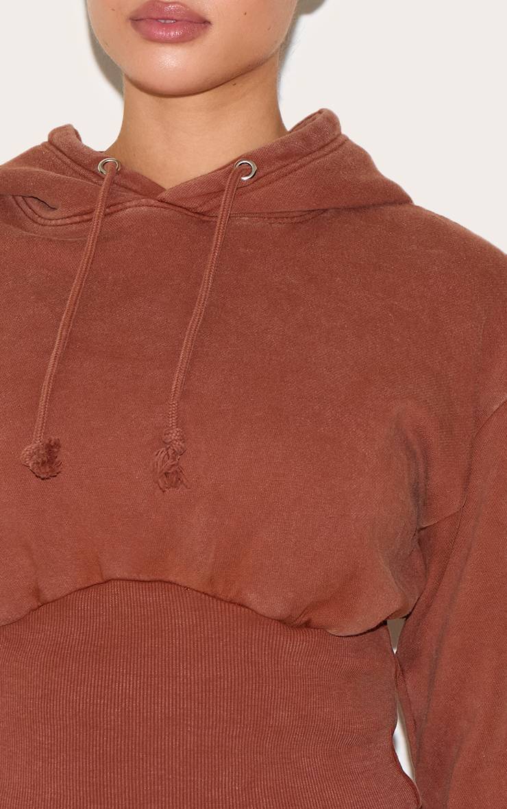 Gris Argile Sweat À Casynthétiqueche Court Taille Froncée Shape