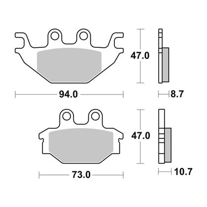 Plaquettes de freins SBS 810SI Sinter Métal Fritté arrière