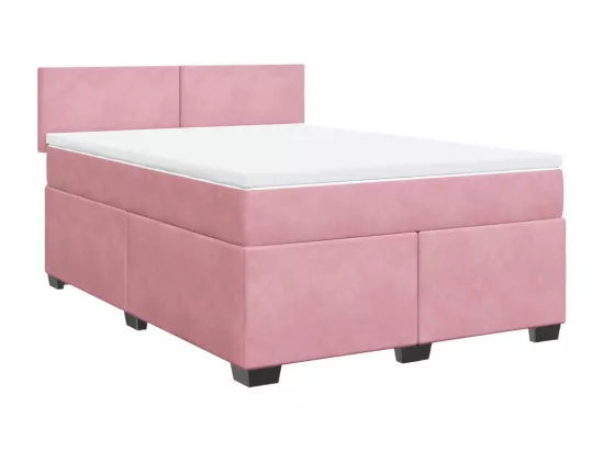 Sommier à lattes de lit avec matelas Rose 160x200 cm Velours