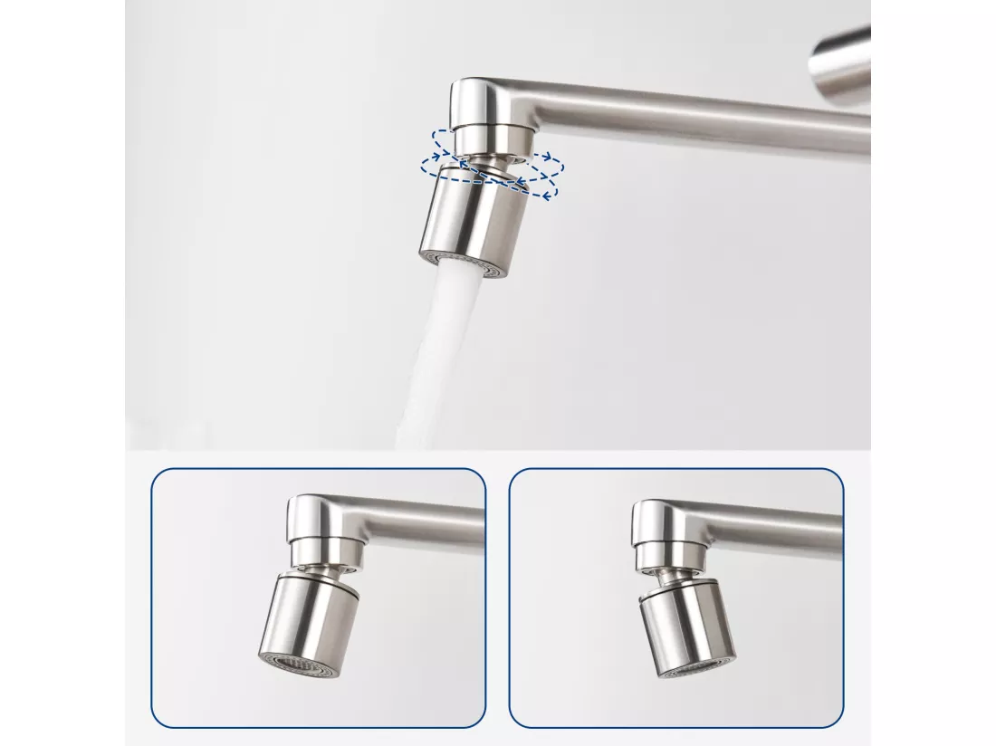 2PCS Cecipa MAX Mitigeur de Cuisine Mural Brossé, Robinet Evier Mural avec 2 Jets, Mitigeur Cuisine Pivotant à 360° Robinetterie d'évier