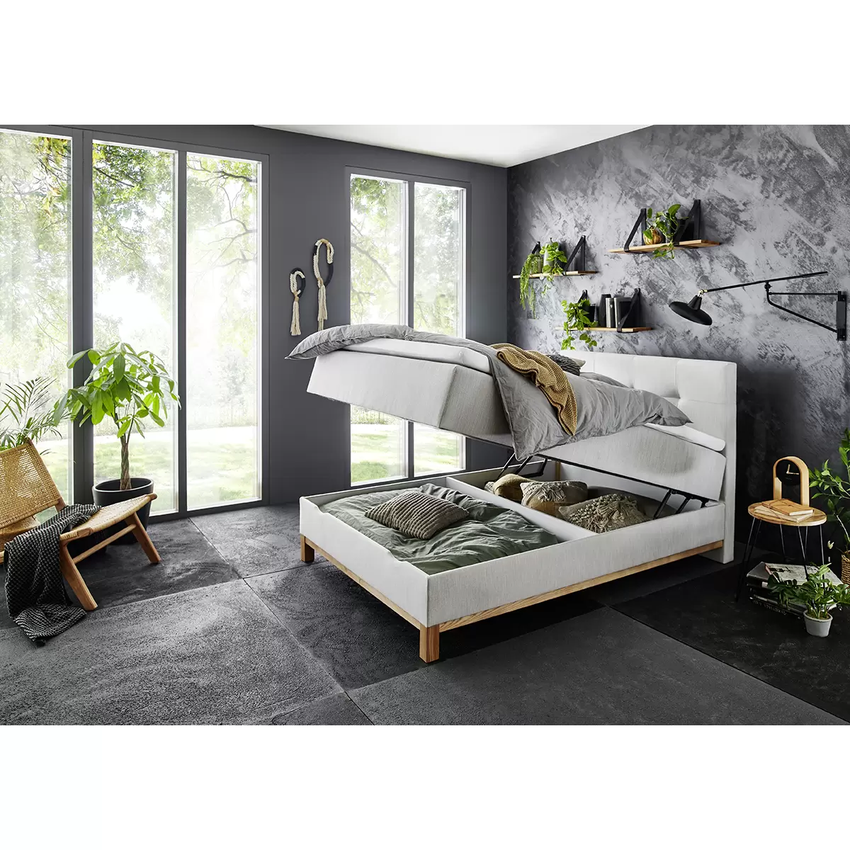 Boxspringbett CATANIA 120x200 Hellgrau