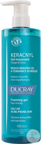 Ducray Keracnyl Gel Moussant Nettoyant Peau Grasse À Tendance Acnéique 400ml