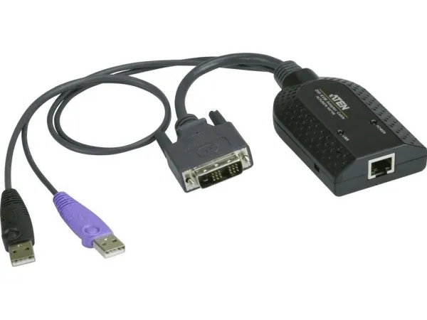 ATEN KA7166 - Kabel til tastatur / video / mus (KVM) - RJ-45 (hun) til USB, DVI-D (han)