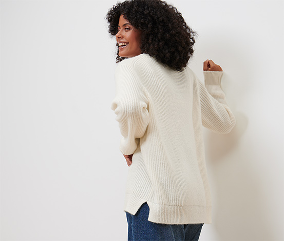 Strickpullover mit Herz-Jacquard